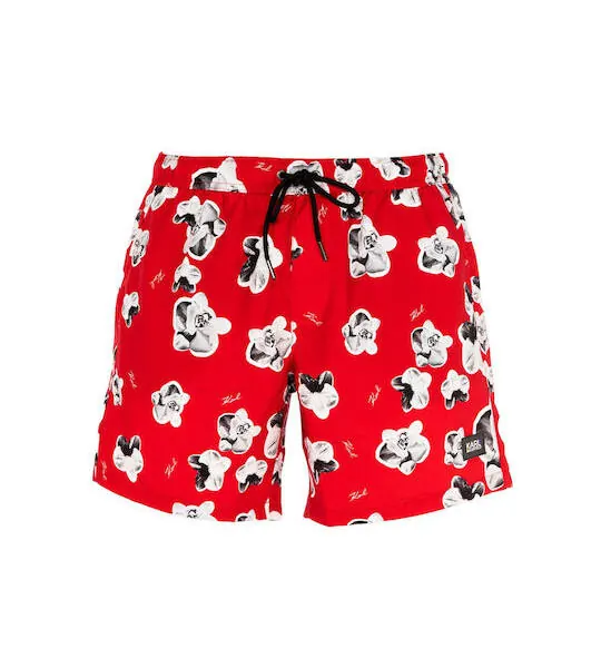 karl lagerfeld Ανδρικό Μαγιό Σορτς με Σχέδια kl20mbm12 red Κόκκινο