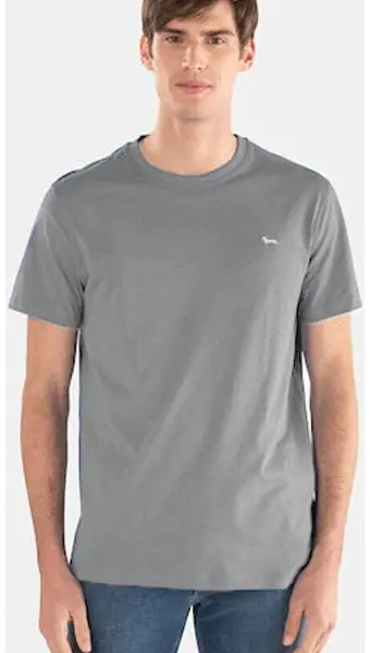 harmont & blaine Ανδρικό t shirt Κοντομάνικο Μονόχρωμο regular fit inj001021223 915 Γκρι