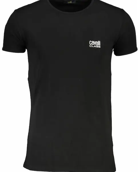 cavalli class Ανδρική Μπλούζα t shirt Κοντομάνικη regular fit qxo03ajd003 05051 Μαύρη