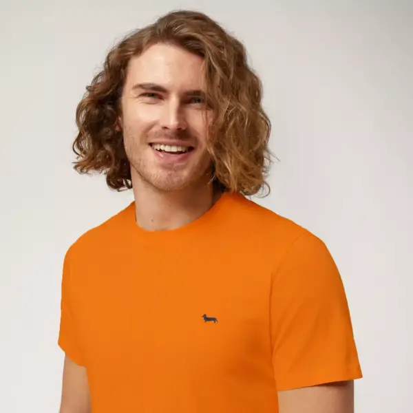 harmont & blaine Ανδρικό t shirt Κοντομάνικο slim fit inl001021223 402 Πορτοκαλί