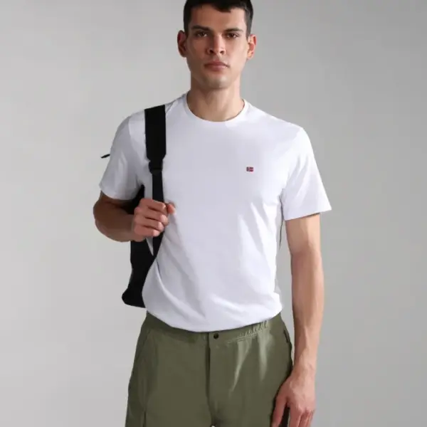 napapijri Ανδρικό t shirt salis ss sum regular fit np0a4h8d002 Λευκό