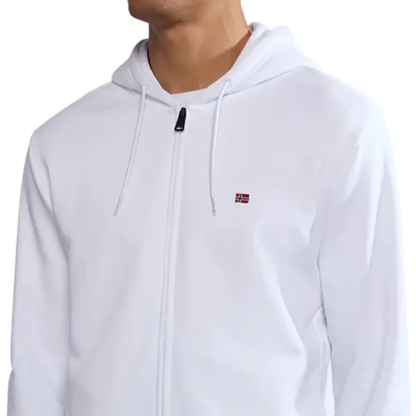 napapijri Ανδρική Ζακέτα balis full zip με Φερμουάρ και Κουκούλα regular fit np0a4hhv 002 Λευκό