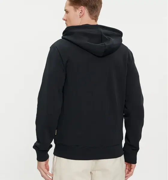 napapijri Ανδρική Ζακέτα balis full zip με Φερμουάρ και Κουκούλα regular fit np0a4hhv 041 mαύρο