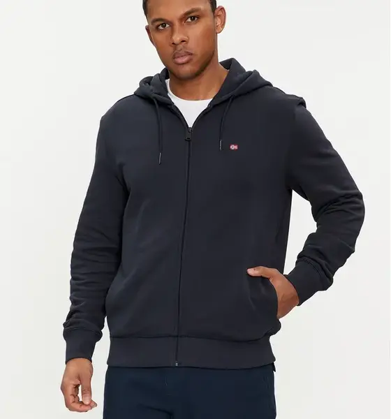 napapijri Ανδρική Ζακέτα balis full zip με Φερμουάρ και Κουκούλα regular fit np0a4hhv 176 Σκούρο Μπλε