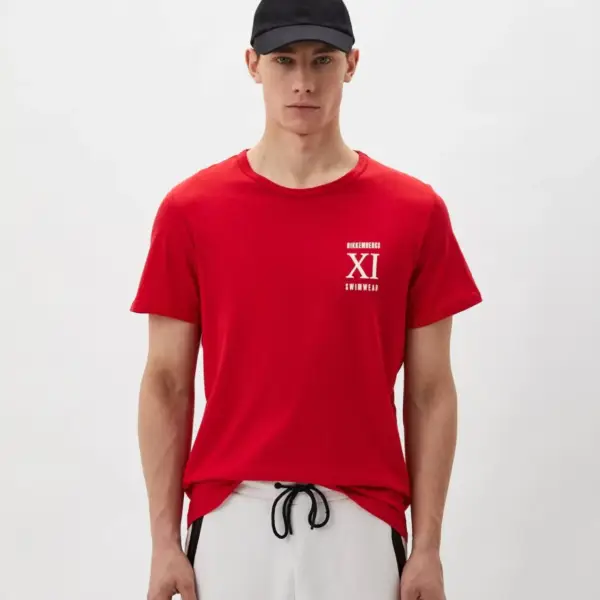 bikkembergs Ανδρικό t shirt Κοντομάνικο bkk1mts05 red Κόκκινο