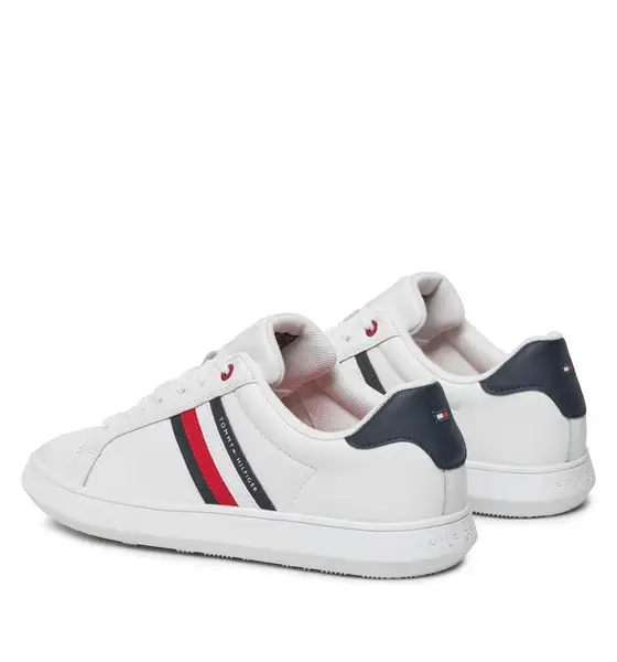 tommy hilfiger Ανδρικά sneakers essential leather cupsole fm0fm04921 ybs Λευκό