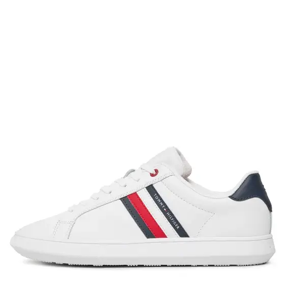 tommy hilfiger Ανδρικά sneakers essential leather cupsole fm0fm04921 ybs Λευκό