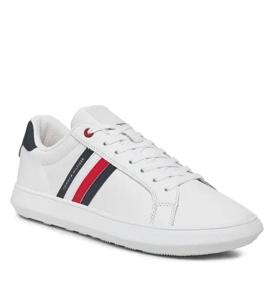 tommy hilfiger Ανδρικά sneakers essential leather cupsole fm0fm04921 ybs Λευκό