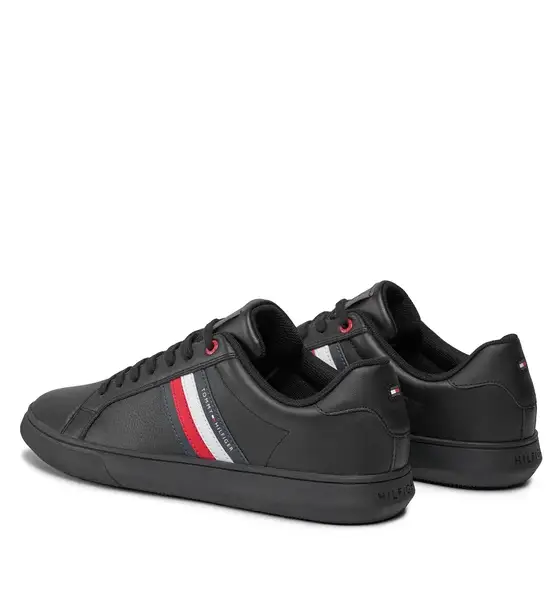 tommy hilfiger Ανδρικά sneakers essential leather cupsole fm0fm04921 0gk Μαύρο