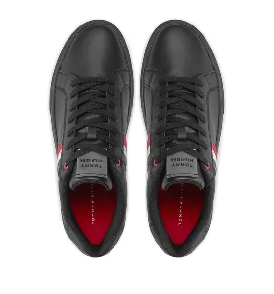 tommy hilfiger Ανδρικά sneakers essential leather cupsole fm0fm04921 0gk Μαύρο