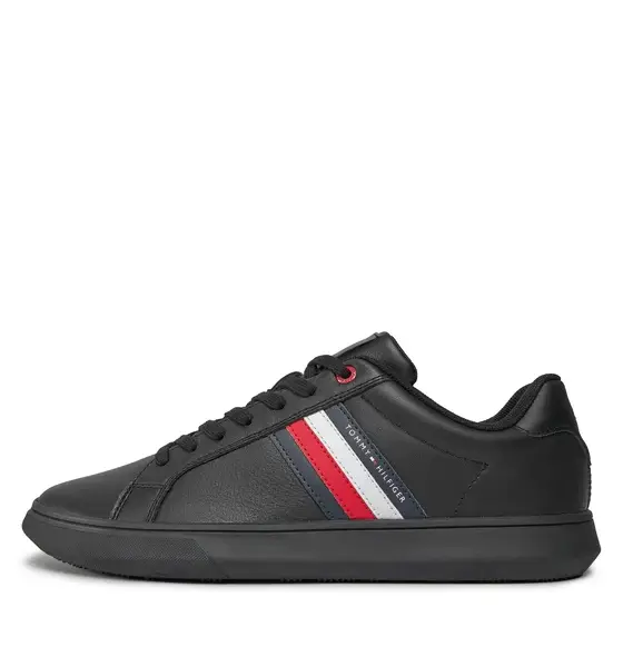tommy hilfiger Ανδρικά sneakers essential leather cupsole fm0fm04921 0gk Μαύρο