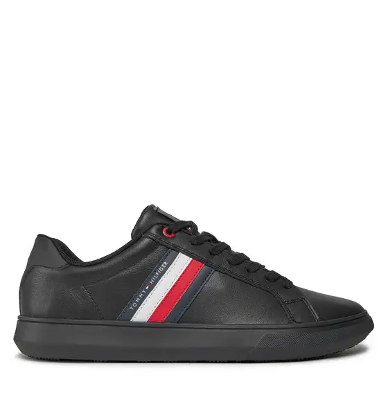 tommy hilfiger Ανδρικά sneakers essential leather cupsole fm0fm04921 0gk Μαύρο