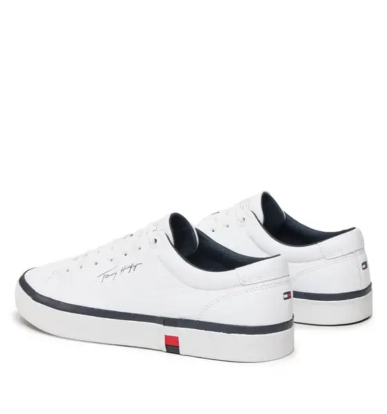 tommy hilfiger Ανδρικά sneakers modern vulc corporate leather fm0fm04922 ybr Λευκό