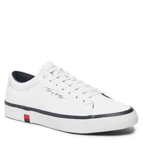 tommy hilfiger Ανδρικά sneakers modern vulc corporate leather fm0fm04922 ybr Λευκό
