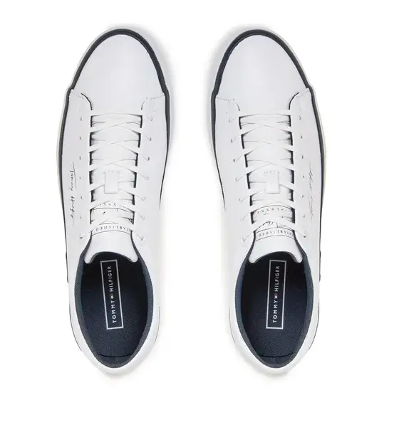 tommy hilfiger Ανδρικά sneakers modern vulc corporate leather fm0fm04922 ybr Λευκό