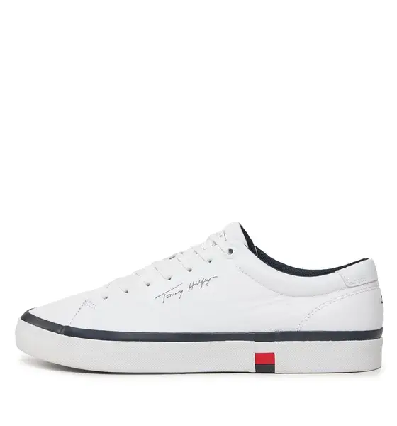 tommy hilfiger Ανδρικά sneakers modern vulc corporate leather fm0fm04922 ybr Λευκό
