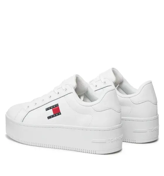 Tommy Hilfiger - Γυναικεία Δερμάτινα Sneakers Tjw Flatform Ess EN0EN02518-YBS Λευκό EN0EN02518-YBS