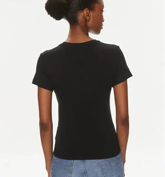 Tommy Hilfiger - Γυναικείο T-shirt Tjw Slim Tonal Linear Tee Slim Fit DW0DW17827-BDS Μάυρο DW0DW17827-BDS