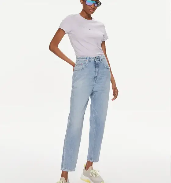 Tommy Hilfiger - Γυναικείο T-shirt Tjw Slim Tonal Linear Tee Slim Fit DW0DW17827-W06 Μωβ DW0DW17827-W06