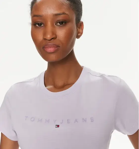 Tommy Hilfiger - Γυναικείο T-shirt Tjw Slim Tonal Linear Tee Slim Fit DW0DW17827-W06 Μωβ