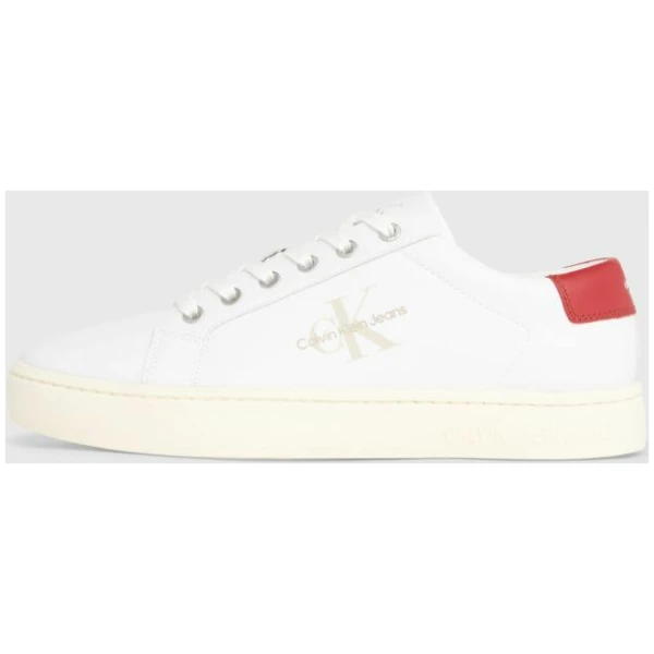 Calvin Klein - Ανδρικά Sneakers Classiccuplowlaceup Lth Ml YM0YM00491-0KV Λευκό