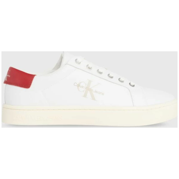 Calvin Klein - Ανδρικά Sneakers Classiccuplowlaceup Lth Ml YM0YM00491-0KV Λευκό