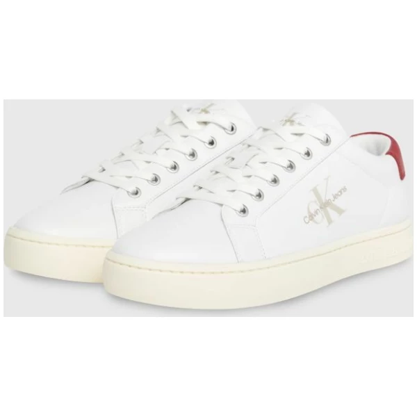 Calvin Klein - Ανδρικά Sneakers Classiccuplowlaceup Lth Ml YM0YM00491-0KV Λευκό