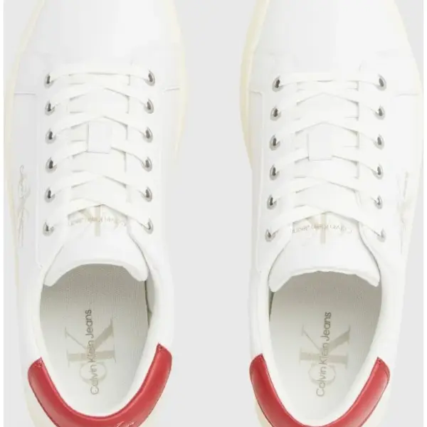 Calvin Klein - Ανδρικά Sneakers Classiccuplowlaceup Lth Ml YM0YM00491-0KV Λευκό