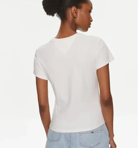 Tommy Hilfiger - Γυναικείο T-shirt Tjw Slim Tonal Linear Tee Slim Fit DW0DW17827-YBH Εκρού