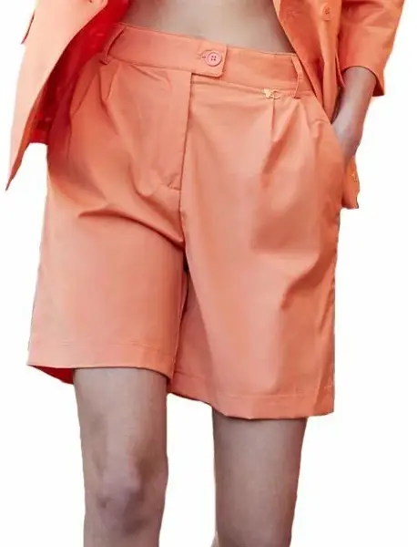 Cento - Βερμούδα high rise υφασμάτινη 1302916-301 Πορτοκαλί