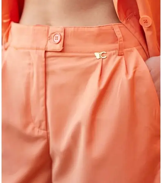 Cento - Βερμούδα high rise υφασμάτινη 1302916-301 Πορτοκαλί 1302916-301