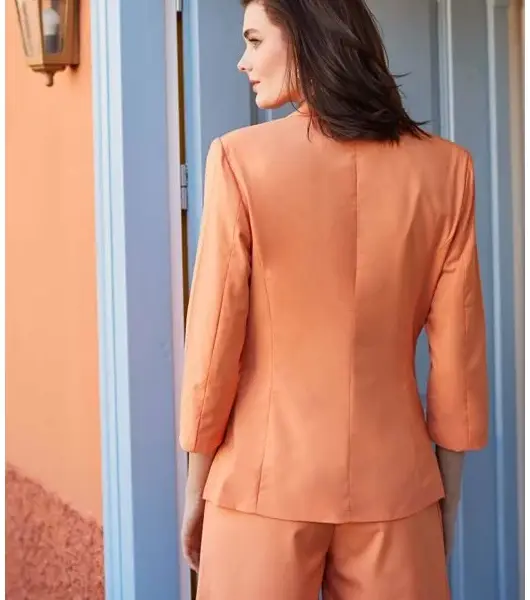 Cento - Blazer straight με βάτες 1502911-301 Πορτοκαλί 1502911-301