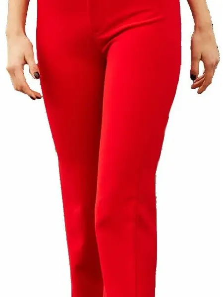 Cento - Παντελόνα υψηλόμεση flared 1302912-303 Κόκκινο