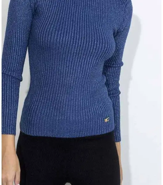 Cento - Πλεκτό ζιβάγκο lurex 1003015-703 Μπλε Ρουαγιάλ 1003015-703