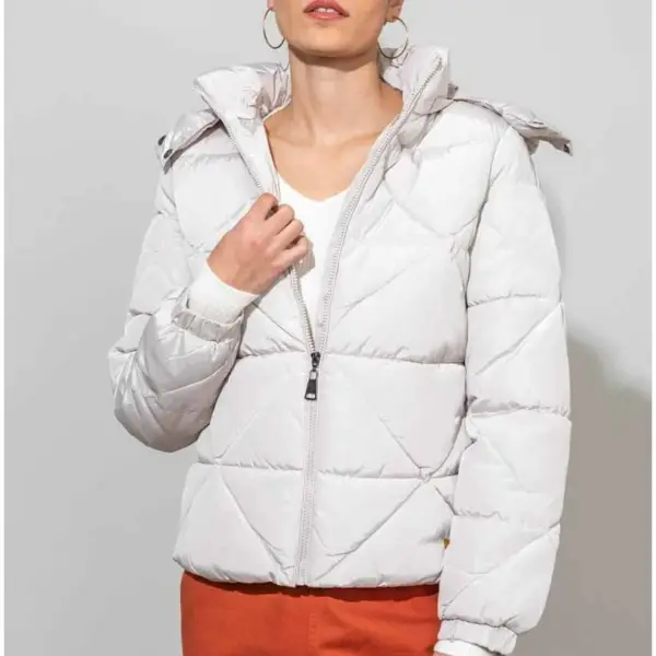 Cento - Mπουφάν καπιτονέ με κουκούλα 1503028-400 Λευκό