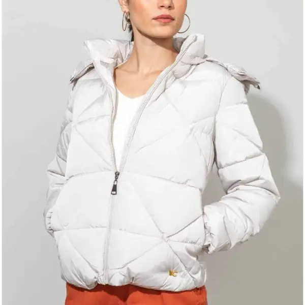 Cento - Mπουφάν καπιτονέ με κουκούλα 1503028-400 Λευκό 1503028-400