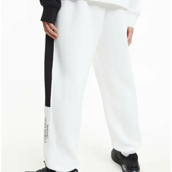 Calvin Klein - Παντελόνι Φόρμας με Λάστιχο J30J322045-YAF Λευκό J30J322045-YAF
