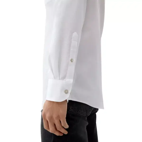 s.Oliver - Ανδρικό Πουκάμισο Μακρυμάνικo 2125781-0100 Λευκό 2125781-0100