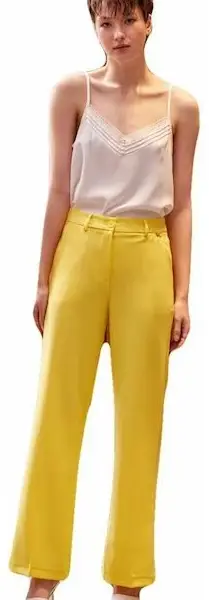 Cento - Παντελόνι υφασμάτινο wide leg 1302917-101 Κίτρινο