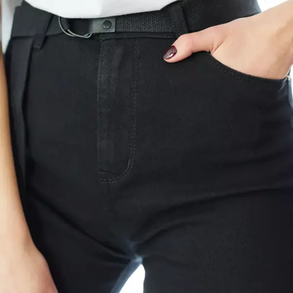 Cento - Denim υψηλόμεσο mom fit 1302918-999 Μαύρο 1302918-999