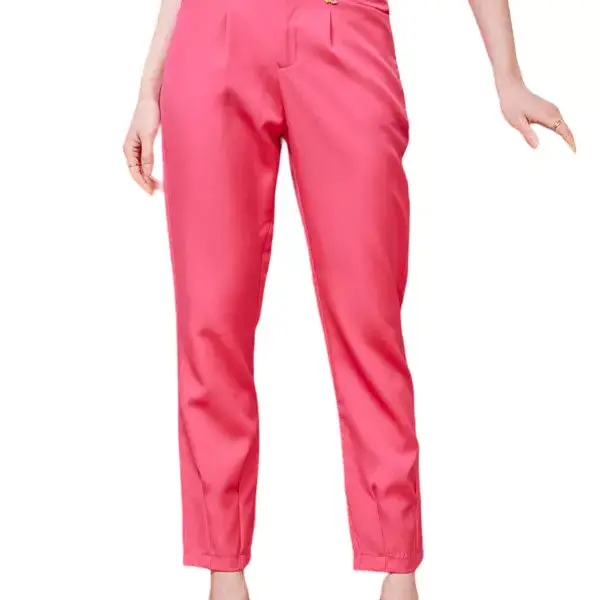 Cento - Παντελόνι straight με πιέτες 1302921-202 Φούξια 1302921-202