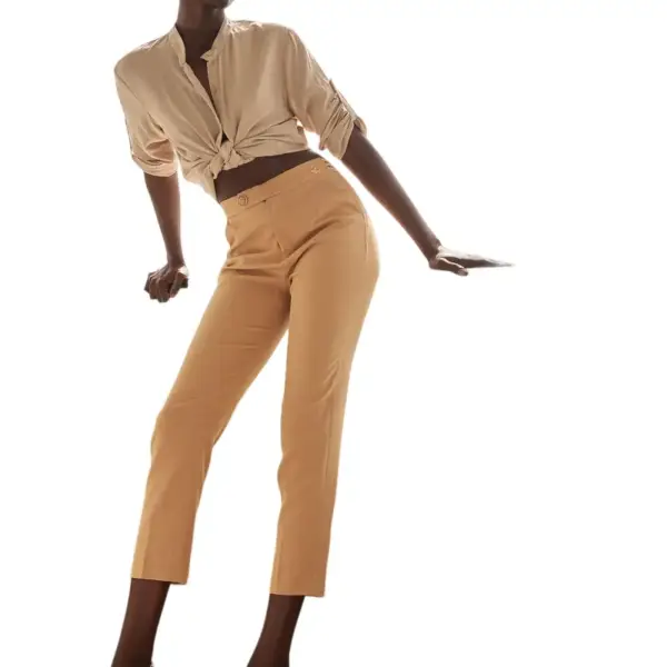 Cento - Παντελόνι chino πλαϊνό κούμπωμα 1302923-405 Κάμελ