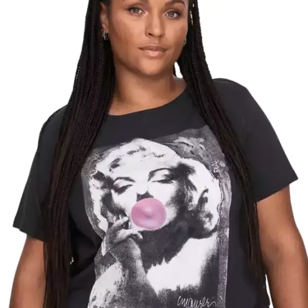 Only - Γυναικείο T-shirt με Στάμπα Marilyn Monroe 15270242 Μαύρο