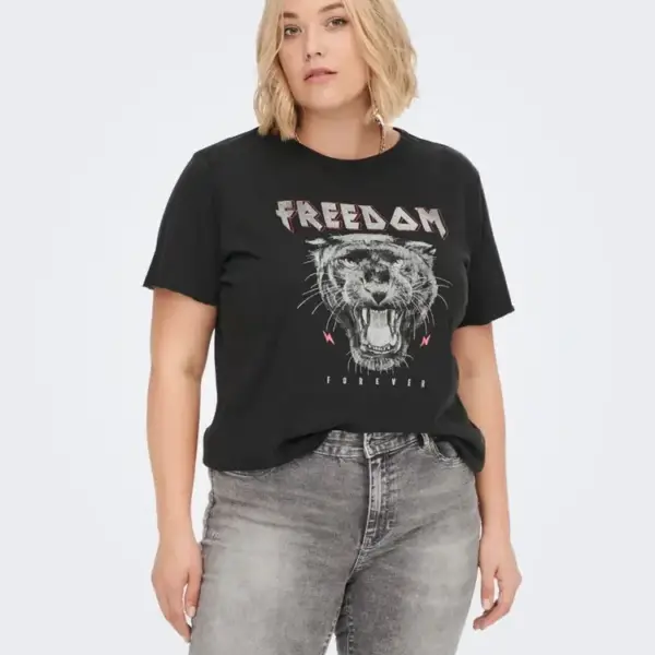 Only - Γυναικείο T-shirt Miko με Στάμπα 15270245 Μαύρο