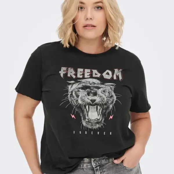 Only - Γυναικείο T-shirt Miko με Στάμπα 15270245 Μαύρο 15270245