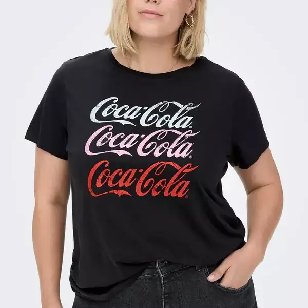 Only- Γυναικείο T-shirt με Στάμπα Coca Cola 15270251 Μαύρο
