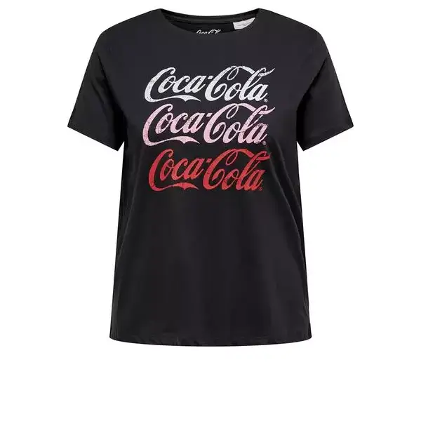 Only- Γυναικείο T-shirt με Στάμπα Coca Cola 15270251 Μαύρο 15270251