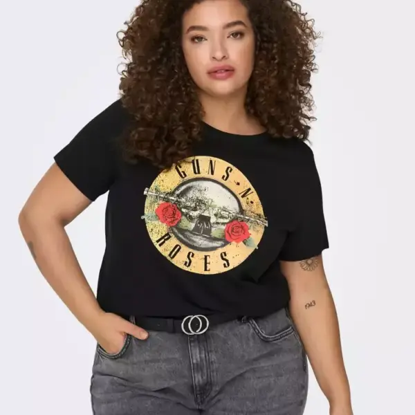 Only - Γυναικείο T-shirt με Στάμπα Guns 'n' Roses 15277417 Μαύρο