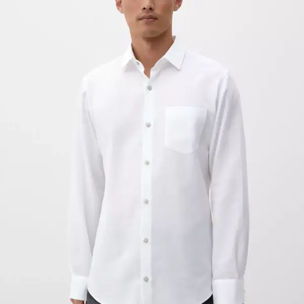 s.Oliver - Ανδρικό Πουκάμισο Μακρυμάνικo 2125781-0100 Λευκό
