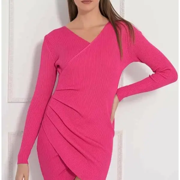 Fullahsugah - Φόρεμα με πιάσιμο στο πλάι Ροζ 3230016552058